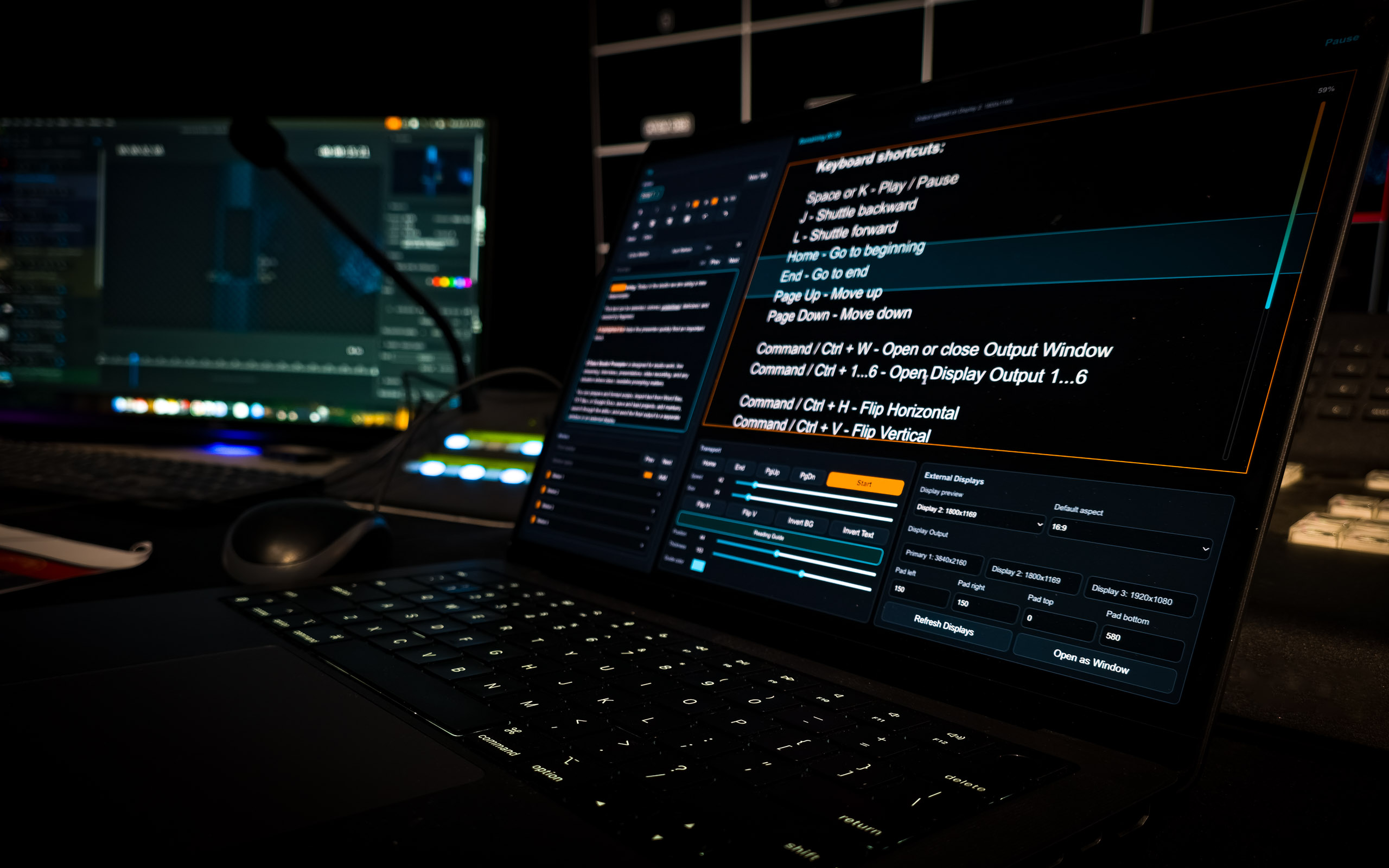 DTales Studio Prompter running on a Mac in a studio environment